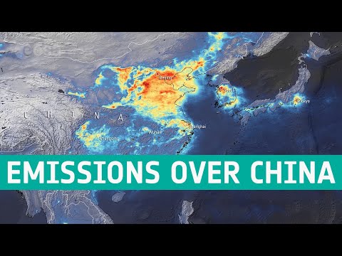 Nitrogen dioxide emissions over China