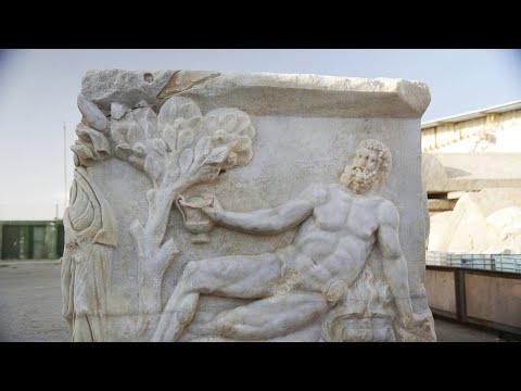 A spectacular and rare Roman sarcophagus was uncovered in Caesarea