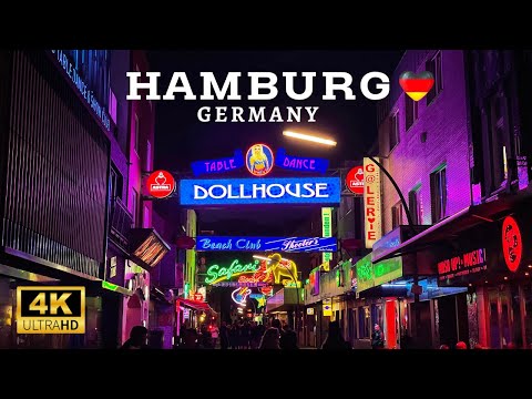 Hamburg Nightlife 4K Walking Tour Red Light District l Reeperbahn 🇩🇪