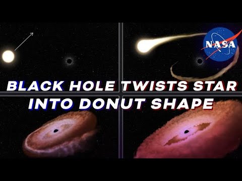 Hubble Finds Hungry Black Hole Twisting Captured Star Into Donut Shape