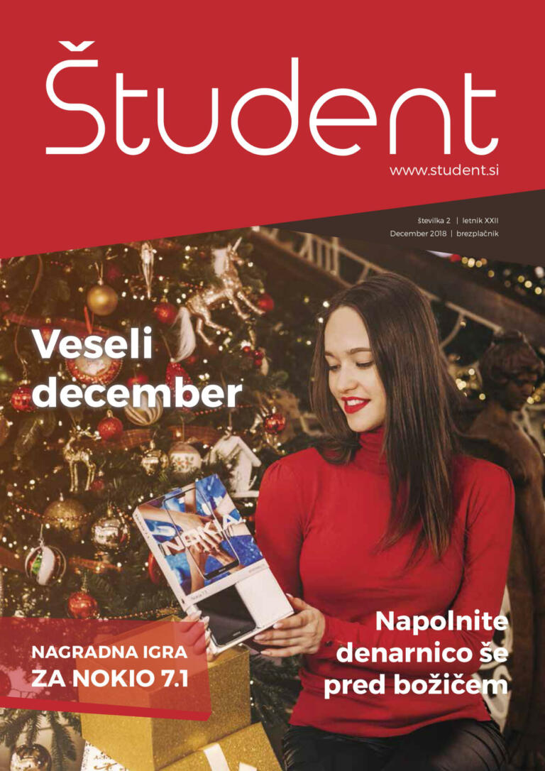 Naslovnica revije Študent december 2018