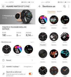 Spreminjanje privzete številčnice na Huawei Watch GT 2