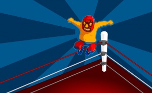 stripovski junak v boksarskem ringu