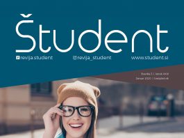 Naslovnica revije Študent, januar 2020