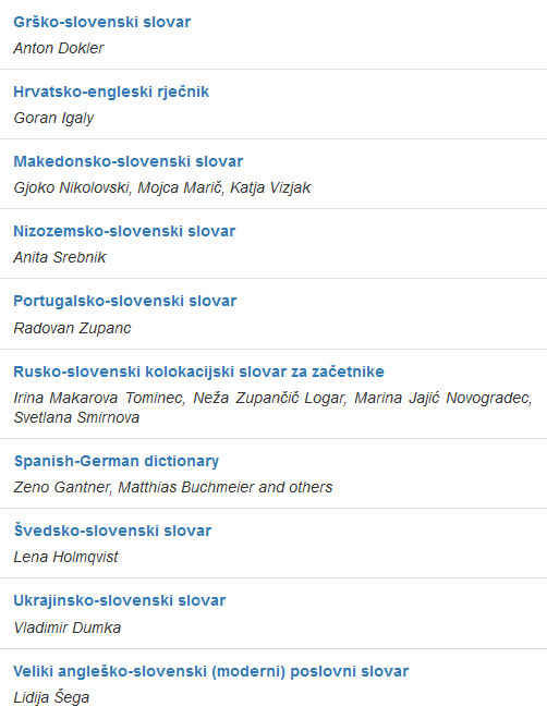 Seznam slovarjev v Termanii