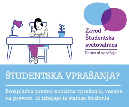 Študentska vprašanja? Brezplačna pravno-socialna vprašanja, vezana na pravice, ki izhajajo iz statusa študenta.