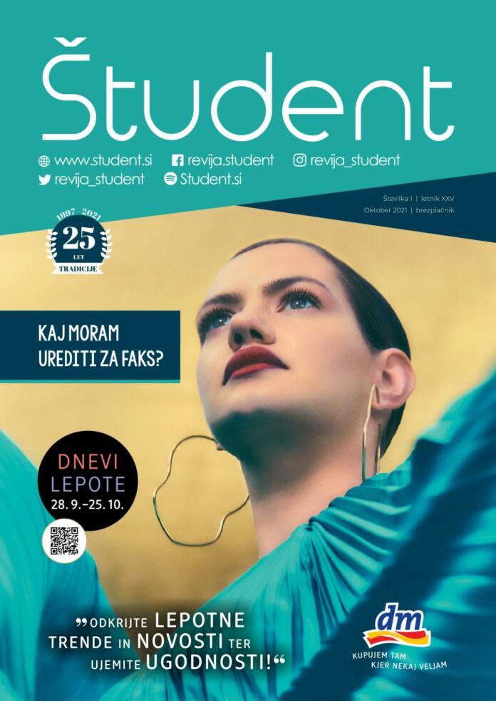 Naslovnica Revija Študent, oktober 2021