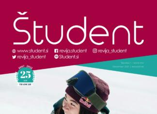Vesel Svarožič, koledo in božič! Naslovnica revije Študent, december 2021
