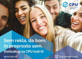 Na CPU po pravo izobrazbo in poklic Oglas z mladimi ljudmi in logotipi
