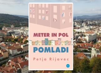 Meter in pol pomladi je iskrena mešanica zgodb iz karantene Naslovnica knjiga, v ozadju slika mesta