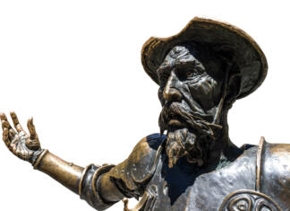 Oče Don Kihota, veliki Cervantes, nekoč bil nepriljubljen don quixote, spain, statue