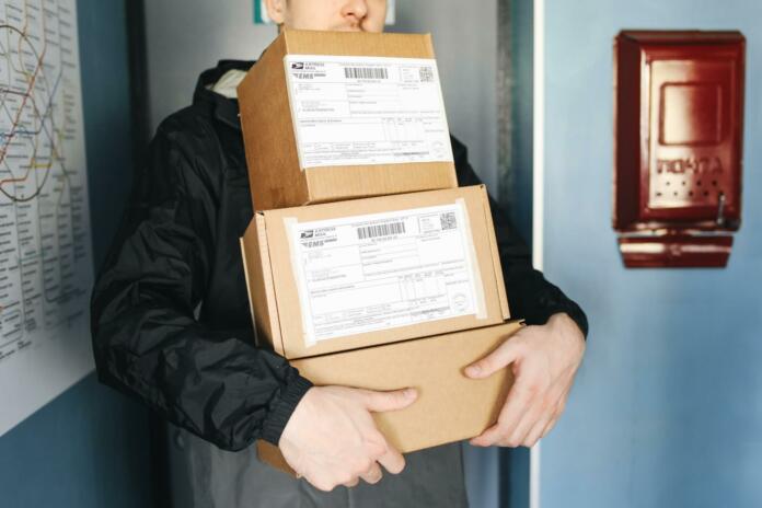 packages, delivery, delivery man