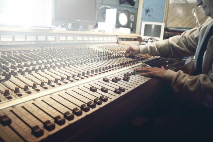 sound studio, recording, faders