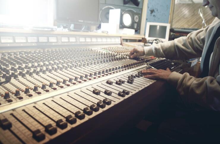 sound studio, recording, faders