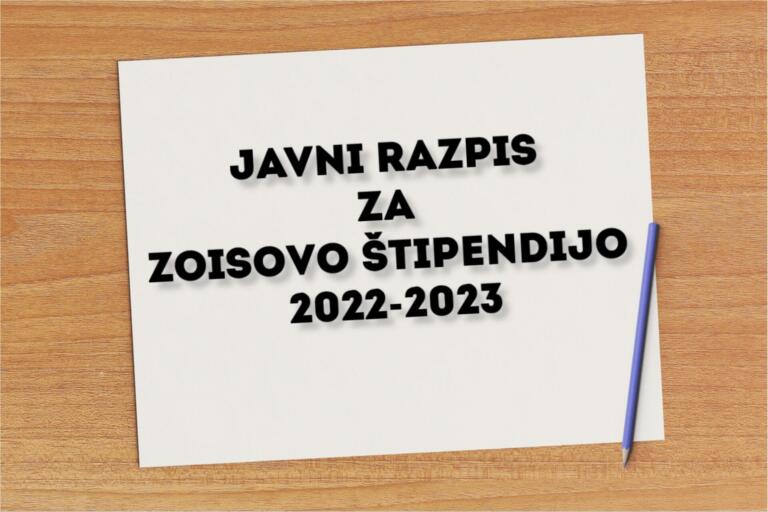 Objavljen javni razpis za Zoisovo štipendijo v letu 2022/2023