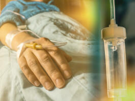 Cancer patient and perfusion drip concept  cancer treatment