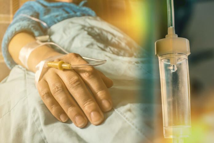 Cancer patient and perfusion drip concept  cancer treatment