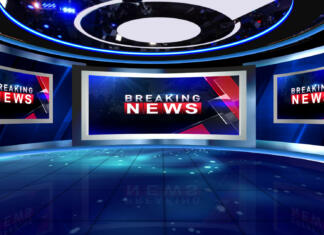 Najboljše novice iz sveta 3D rendering background is perfect for any type of news or information presentation. The background features a stylish and clean layout