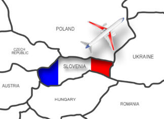 Na stiku Avstrije in Madžarske s Slovaško Airplane on Europe map