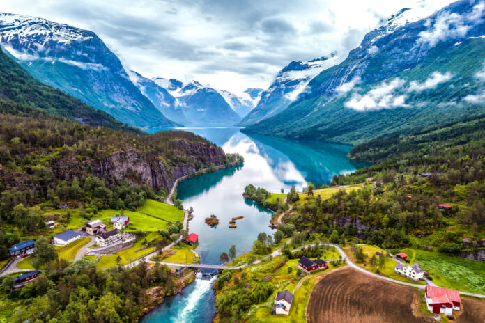 Beautiful Nature Norway natural landscape aerial photography.