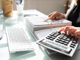 Professional Accountant Woman In Office. Finance Invoice Accounting