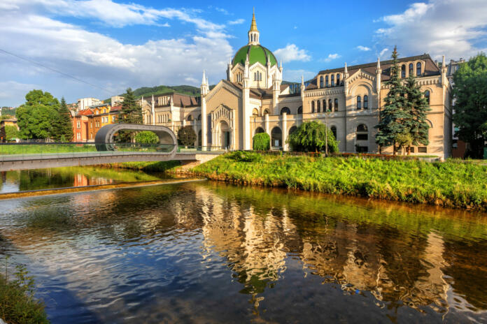 View of the historic centre of Sarajevo , Bosnia and Herzegovina