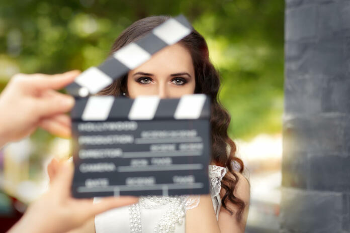Young actress ready to film a new scene