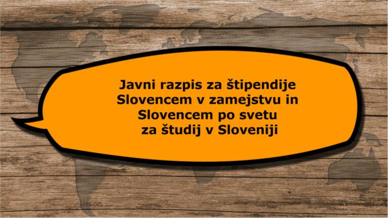 Štipendije za Slovence v zamejstvu in Slovence po svetu za študij v Sloveniji