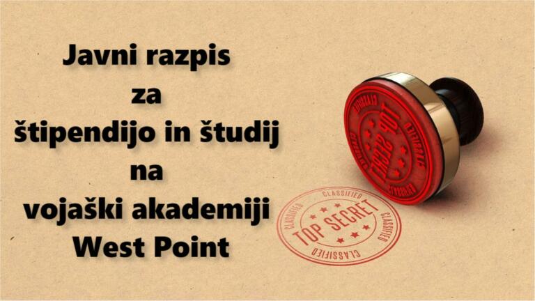 Bi študiral na vojaški akademiji West Point? Odprt je razpis!