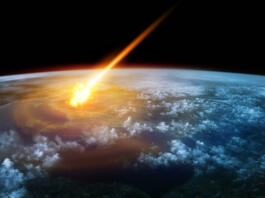 A Meteor glowing as it enters the Earth's atmosphere
