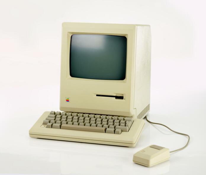 Aachen, Germany - March 14, 2014: Studioshot of an original Macintosh 128k called Apple Macintosh. This was the first produced Mac, released on january 1984