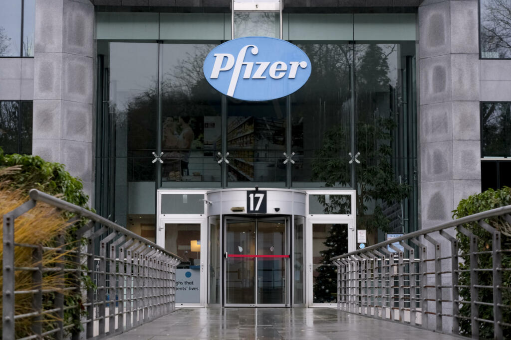 Brussels, Belgium. 21st December 2020. Exterior view of Pfizer Pharmaceutical company's offices.