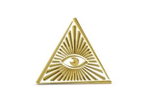 Golden freemasonry icon isolated on white background - 3D render