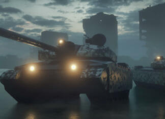 Film tedna: 1917 (2020) in drugi filmi o prvi svetovni vojni Military silhouettes three tanks on war fog sky background. Tanks battle. War Concept. 3d rendering.