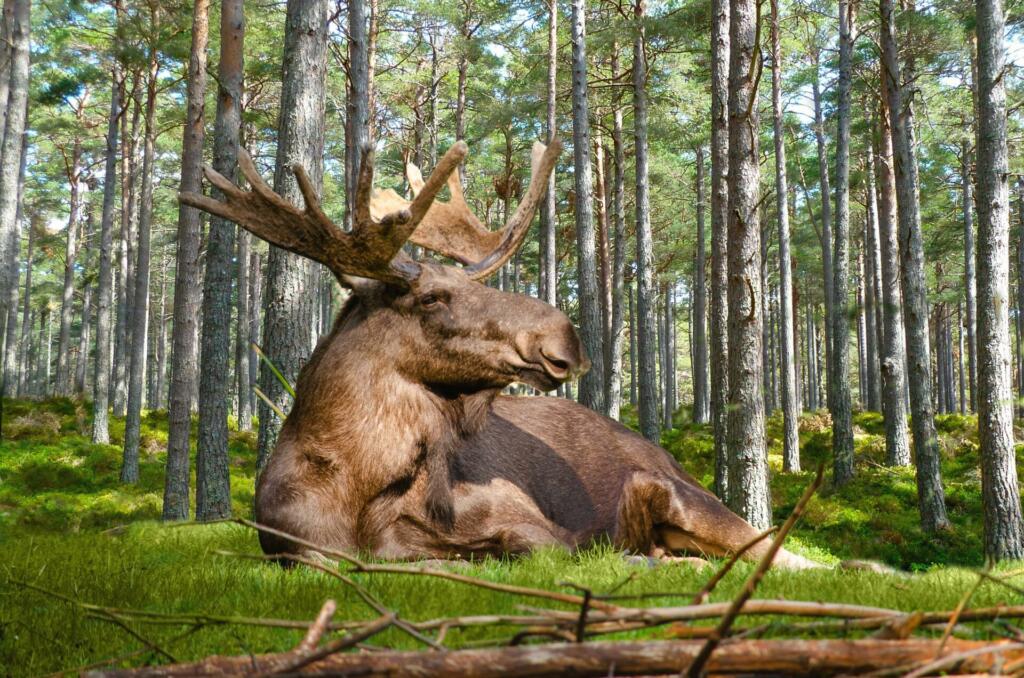 moose, forest, nature