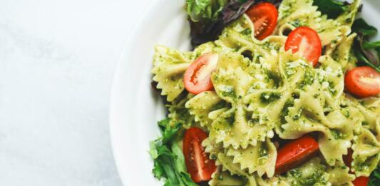 pasta, pesto, farfalle