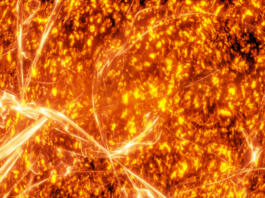 Surface of the sun with energy explosions