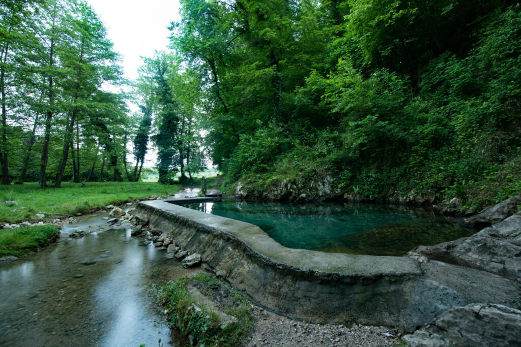 The Beautiful Natural Thermal Klevevž Pool, Slovenija