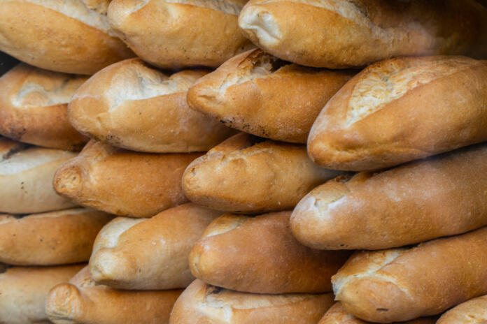 Traditional Turkish style made bread loaf. High quality photo