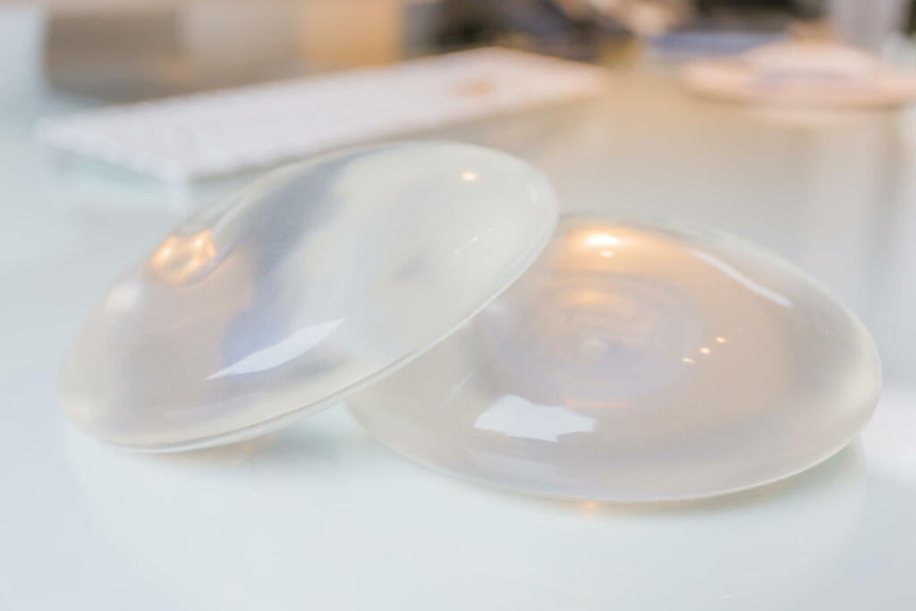 Two silicone breast implant in doctor office