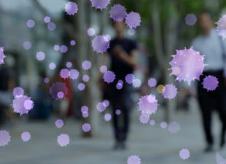 Bolezni, ki so pretresle svet Viral infection concept. Floating virus.