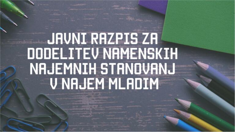 Odprt je razpis stanovanj za mlade!