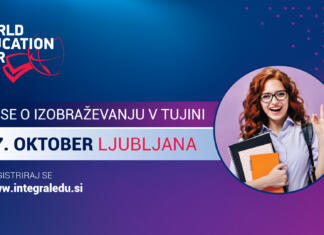 Te tuje univerze lahko spoznaš v Ljubljani Oglas za sejem s ključnimi podatki in sliko punce