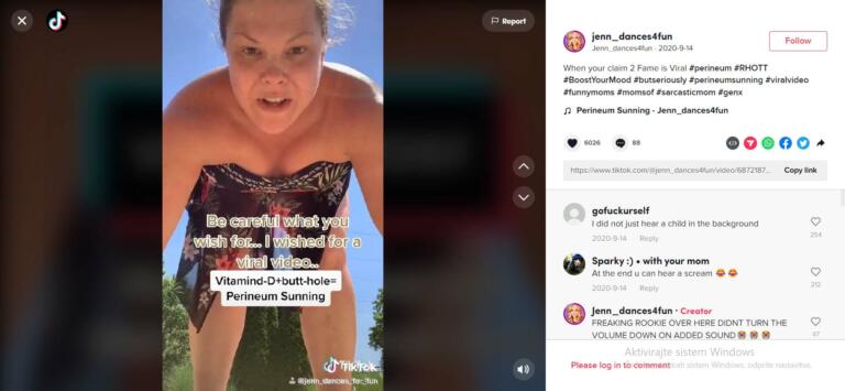 Tiktokerji nagovarjajo sledilce, naj sončijo mednožje za »povečane vibracije«