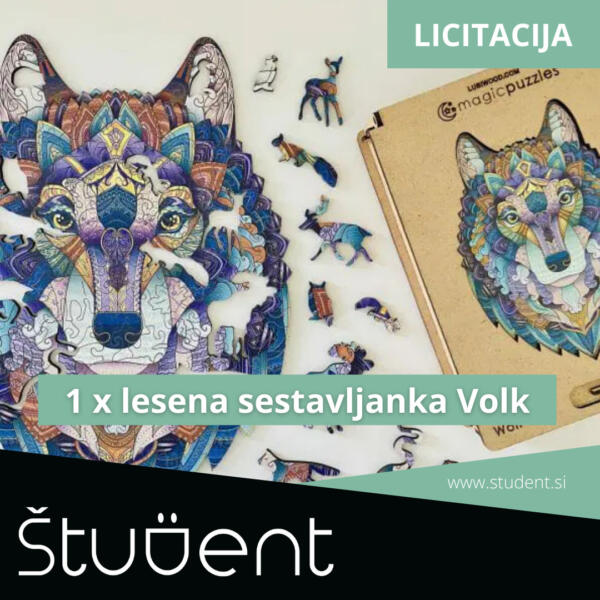 1 x lesena sestavljanka Volk