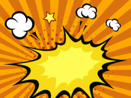 Comic book explosion,  cartoon bang  illustration