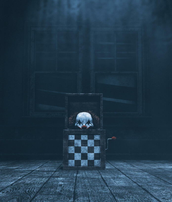 Haunted toys jack in haunted house,3d illustration