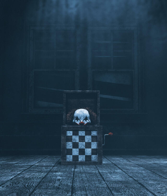 Haunted toys jack in haunted house,3d illustration