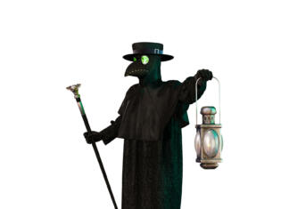7 zanimivih dejstev o zdravnikih v času kuge Historic costume of black death plague doctor Schnabel, isolated on white background, 3d render