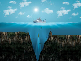 Mariana Trench. the deepest point of the earth. Digital Visual Illustration of Mariana Trench. Viewof the Mariana Trench, the deepest depths in the Western Pacific.Bermuda Triangle mystery Ocean center
